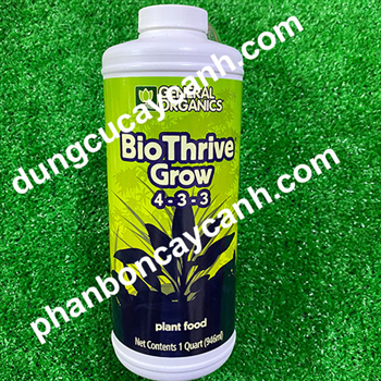 Phân bón lá BioThrive Grow 4-3-3 USA kích chồi, lá -1 lit